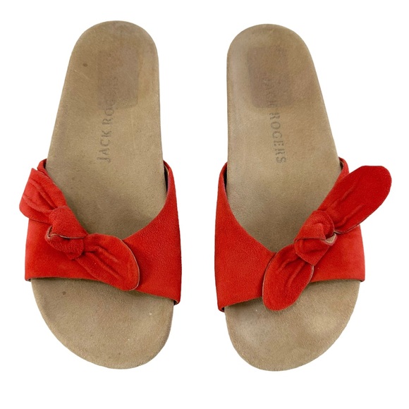 Jack Rogers Dorothy Bow Suede Slides Size 7.5M - Picture 4 of 16